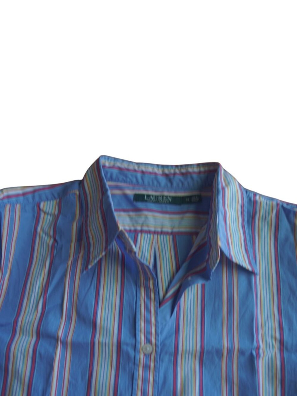 Lauren Ralph Lauren Blue Striped Shirt 14 - Picture 5 of 8